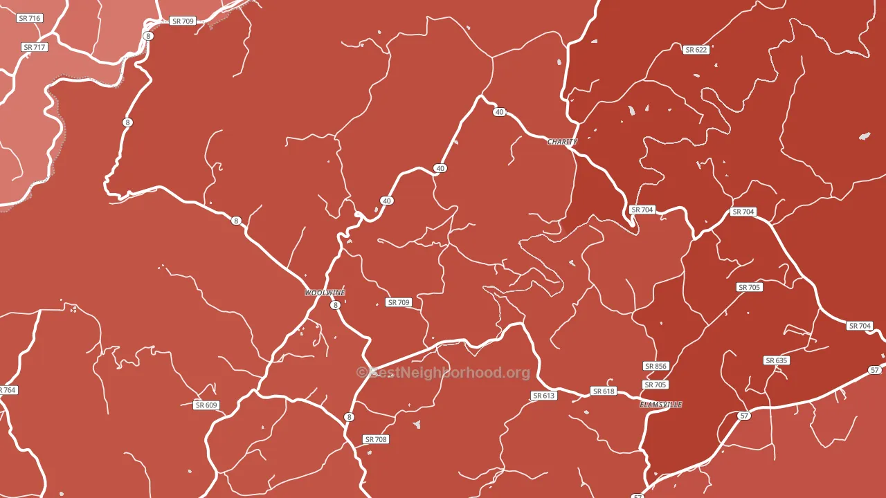 Woolwine, VA block-group political-lean map
