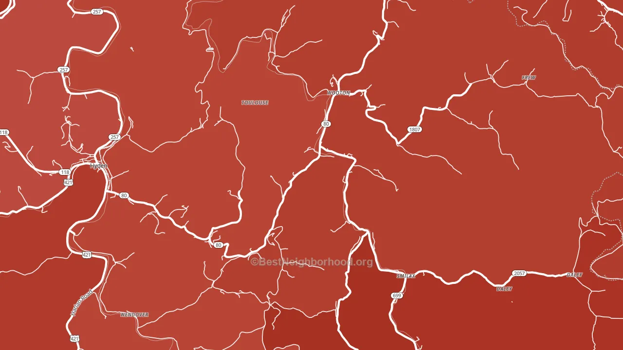 Wooton, KY block-group political-lean map