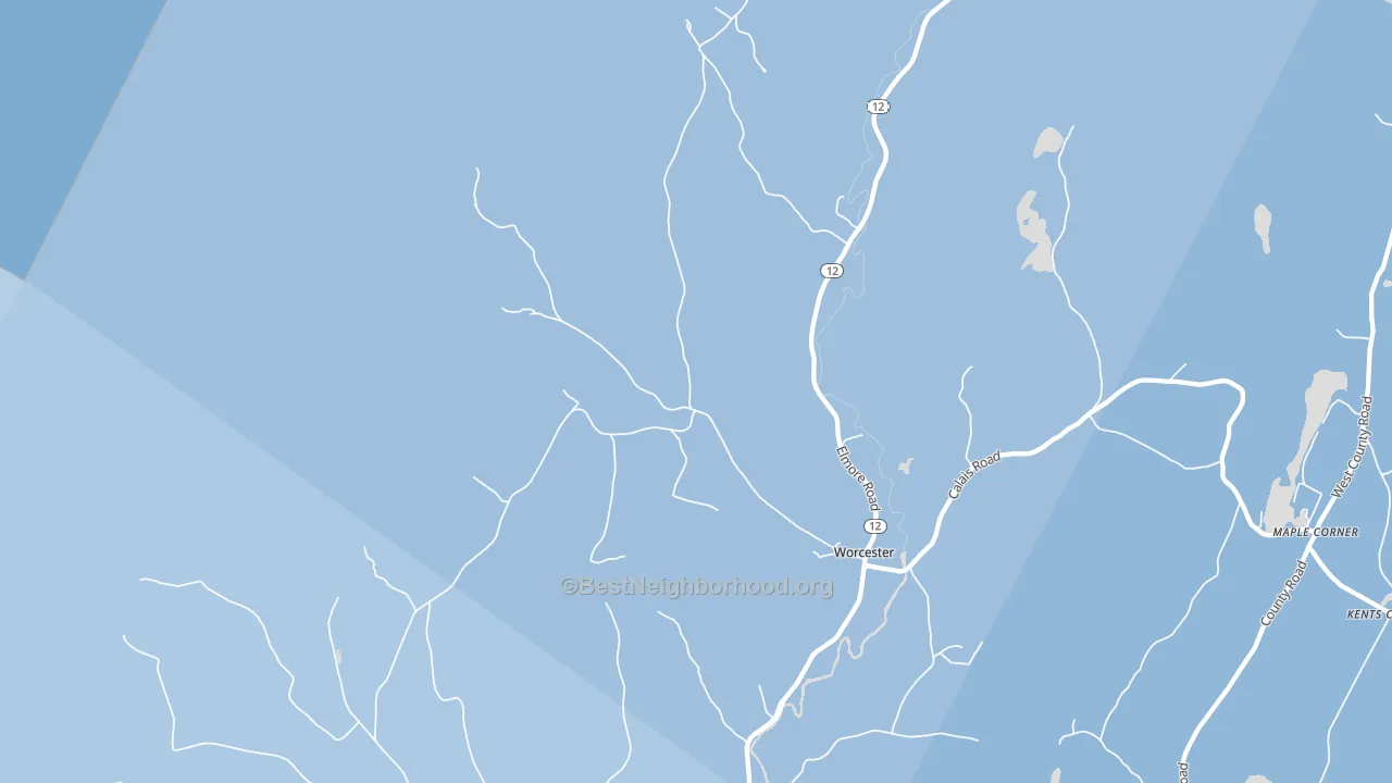 Worcester, VT block-group political-lean map