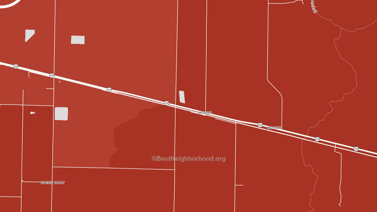Worden, AR block-group political-lean map