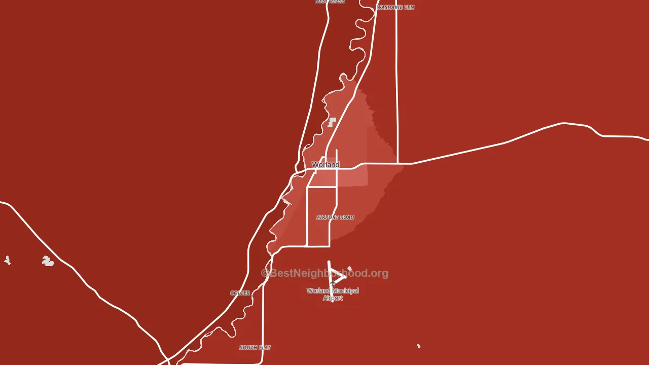Worland, WY block-group political-lean map