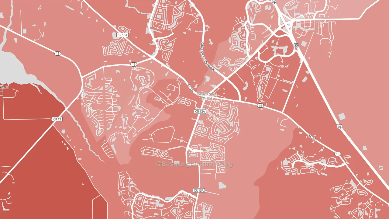 World Golf Village, FL block-group political-lean map
