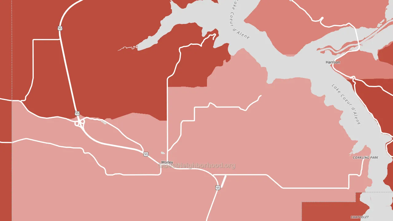 Worley, ID block-group political-lean map