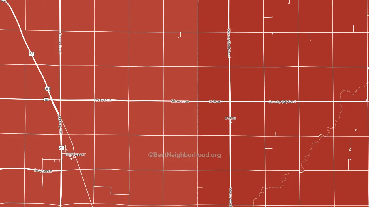 Worms, NE block-group political-lean map
