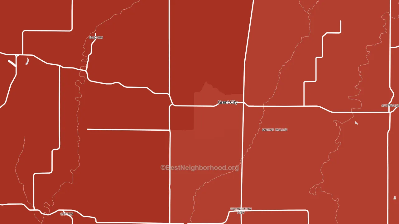 Worth County, MO block-group political-lean map