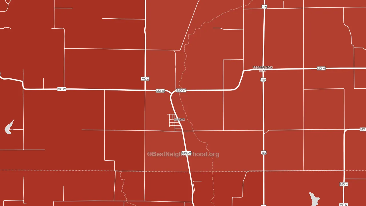 Worth, MO block-group political-lean map