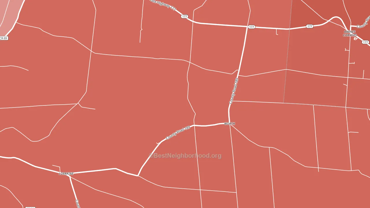 Worth, NY block-group political-lean map