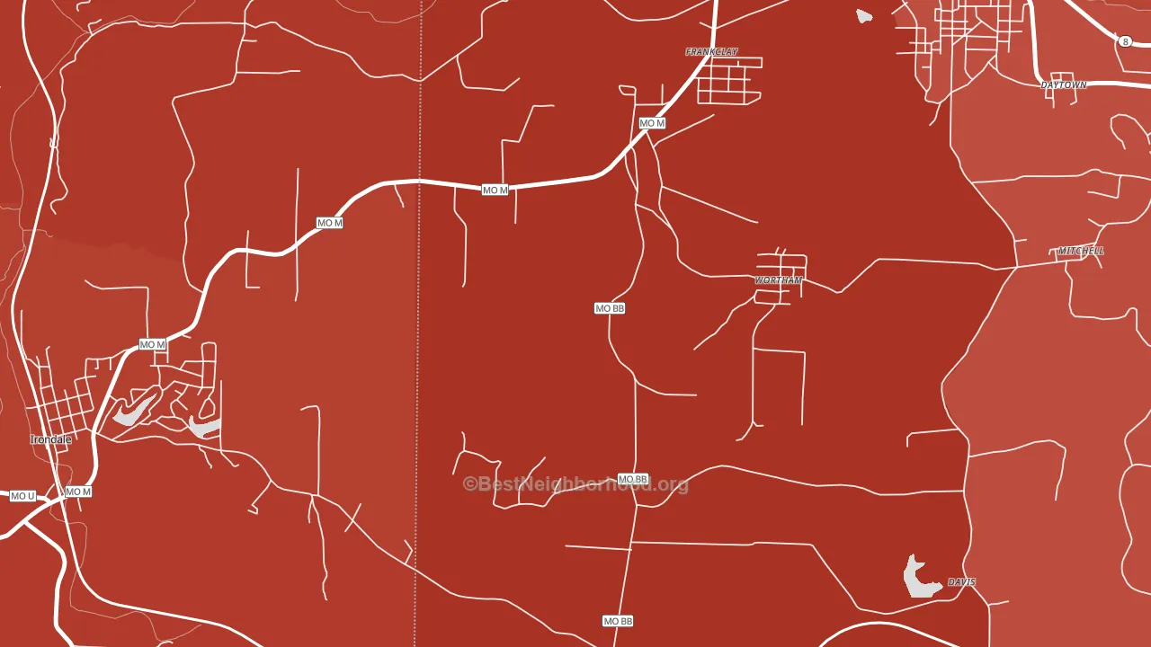 Wortham, MO block-group political-lean map