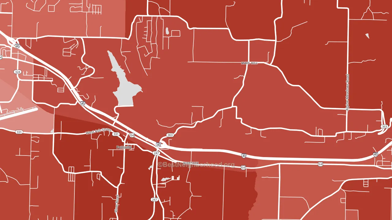 Worthen, AR block-group political-lean map