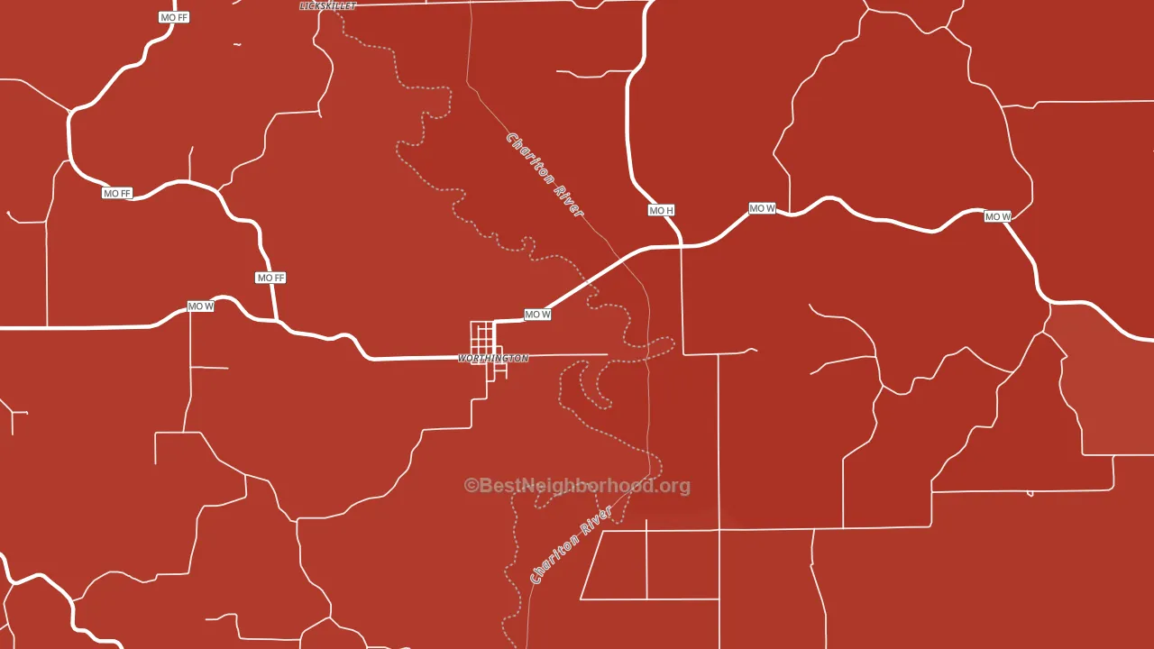 Worthington, MO block-group political-lean map
