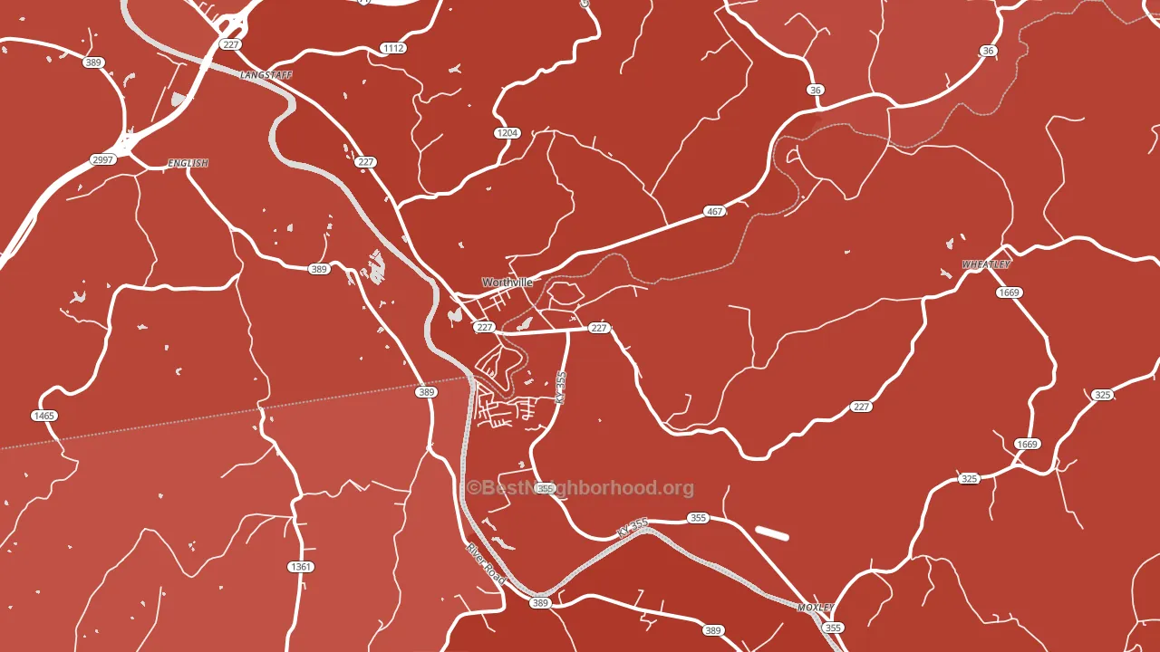 Worthville, KY block-group political-lean map