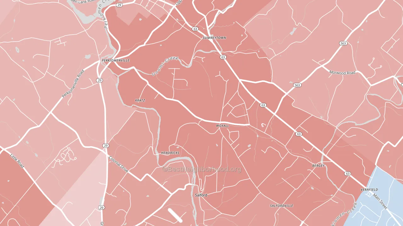 Woxhall, PA block-group political-lean map