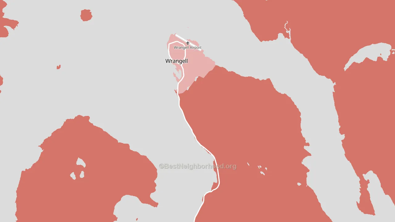 Wrangell, AK block-group political-lean map