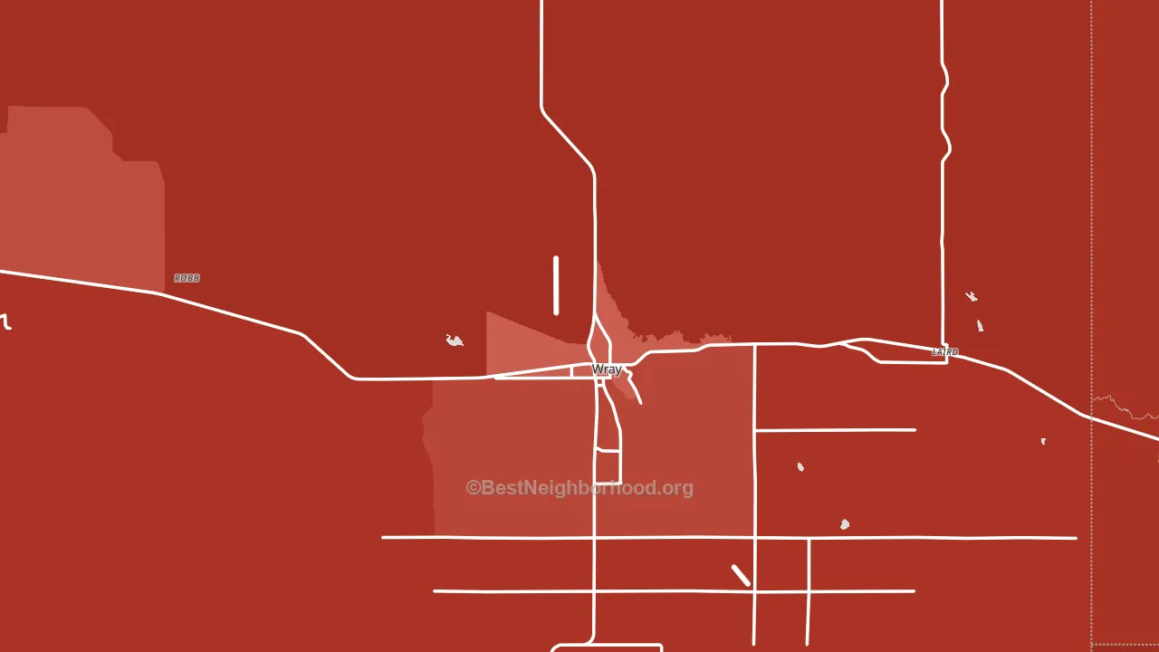Wray, CO block-group political-lean map