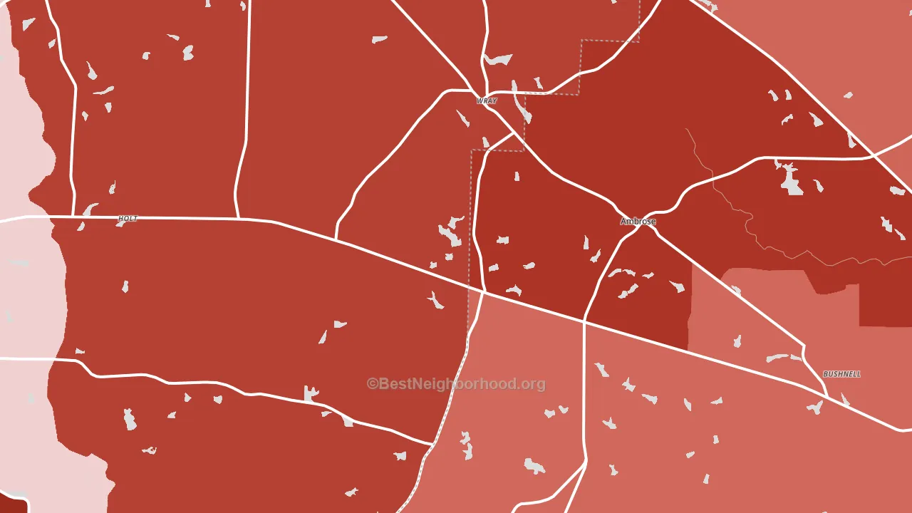 Wray, GA block-group political-lean map