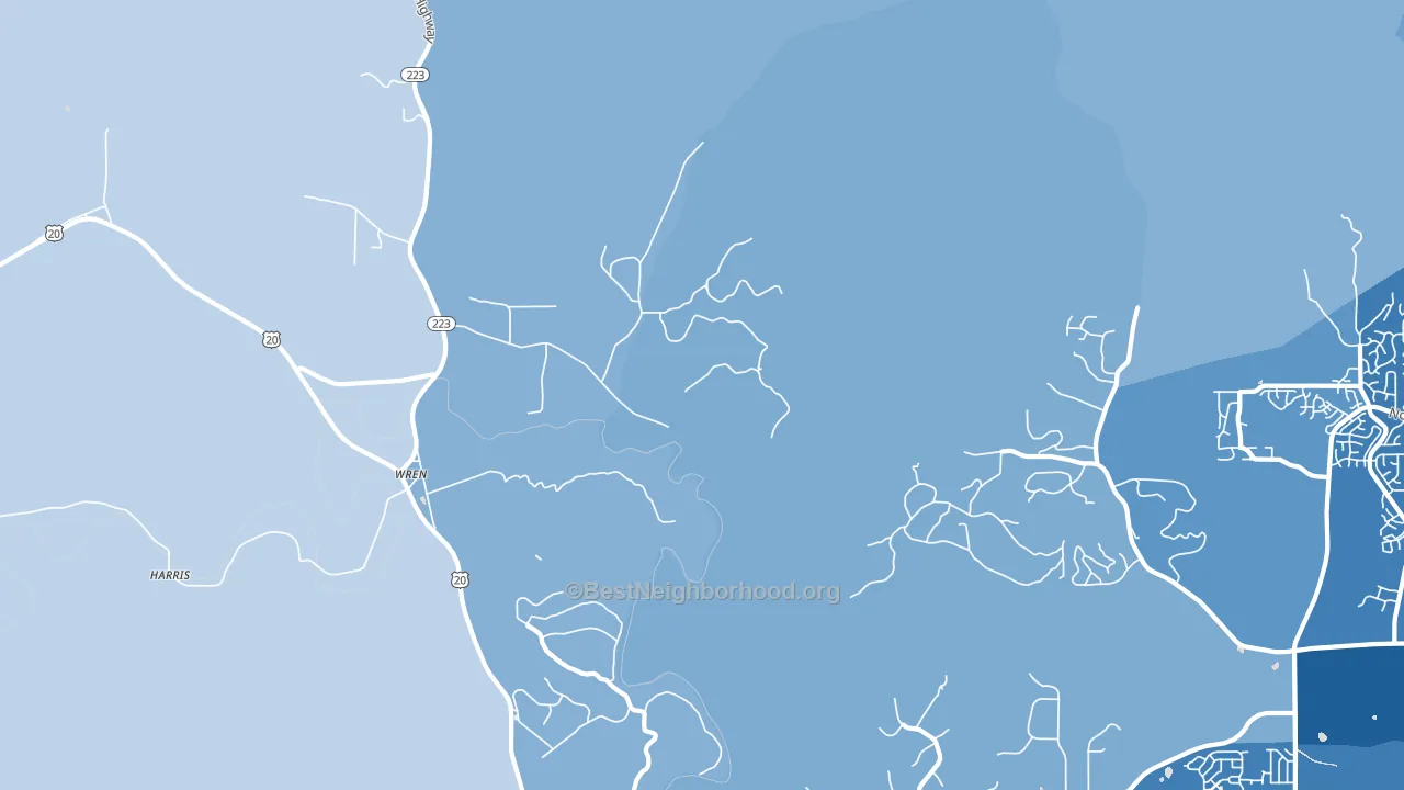 Wren, OR block-group political-lean map