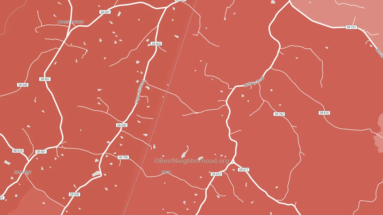 Wren, VA block-group political-lean map