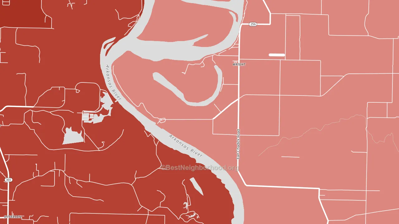 Wright, AR block-group political-lean map
