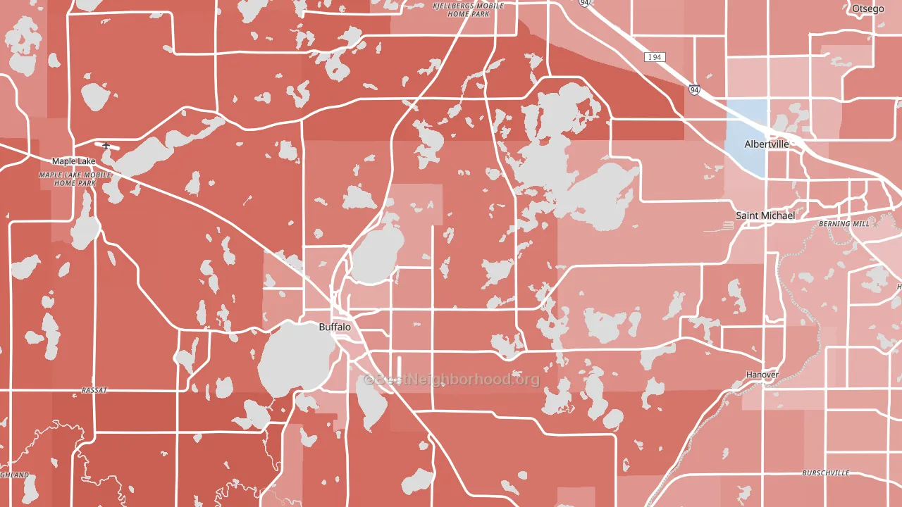 Wright County, MN block-group political-lean map