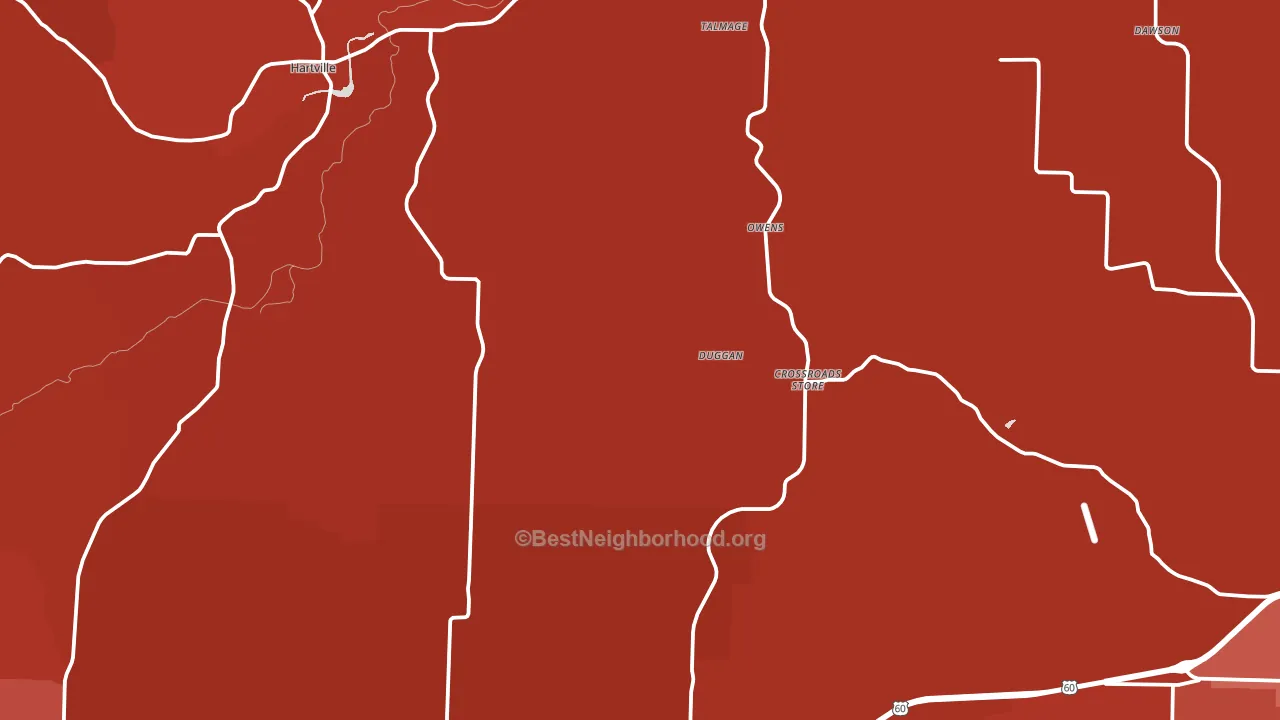 Wright County, MO block-group political-lean map