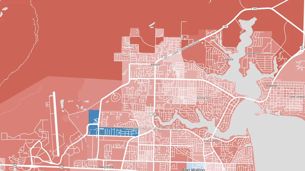 Wright, FL block-group political-lean map
