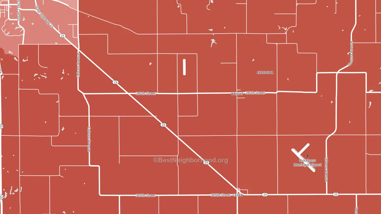 Wright, IA block-group political-lean map
