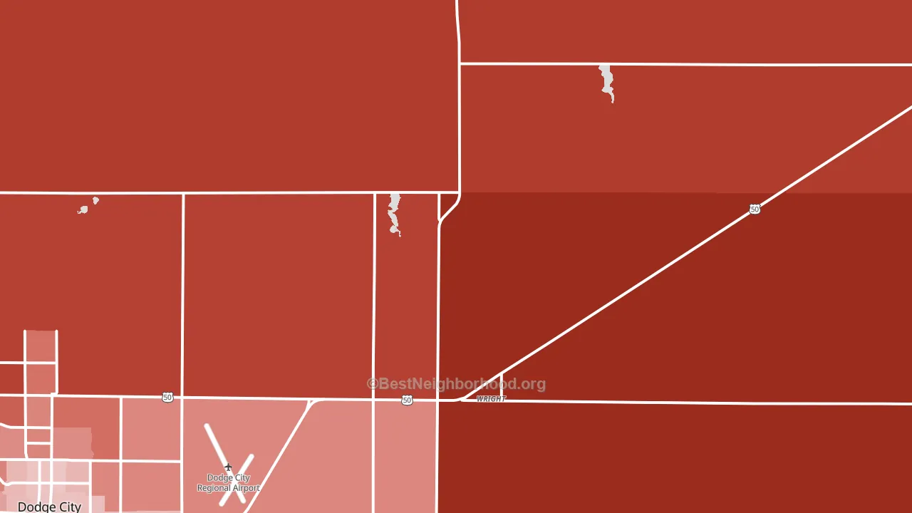 Wright, KS block-group political-lean map