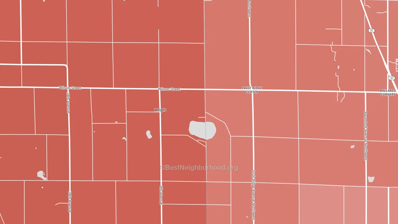 Wright, MI block-group political-lean map