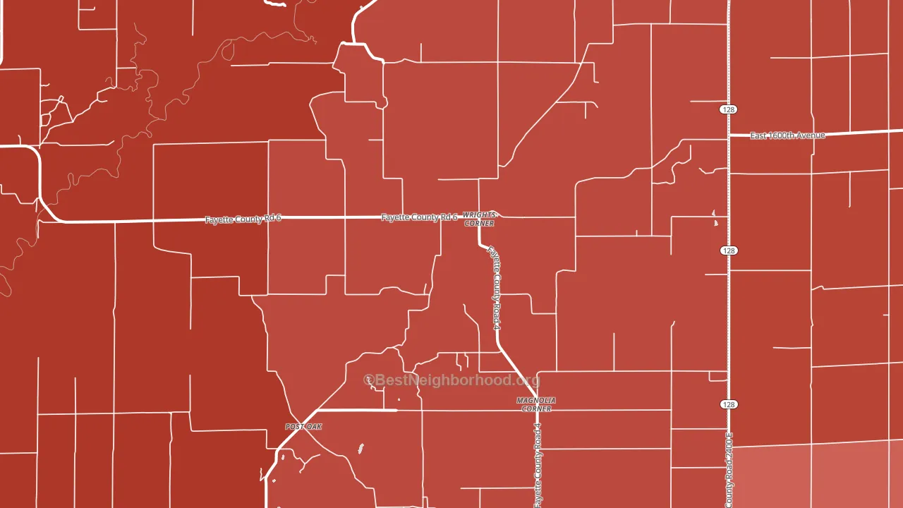 Wrights Corner, IL block-group political-lean map