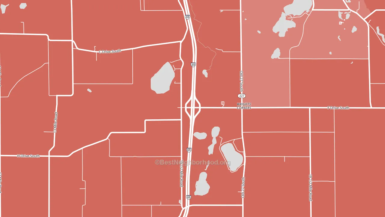 Wrights Corners, MI block-group political-lean map