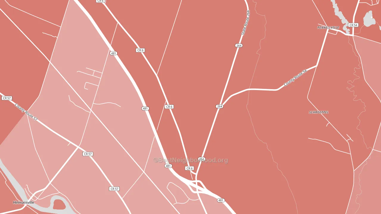 Wrights Corners, NY block-group political-lean map