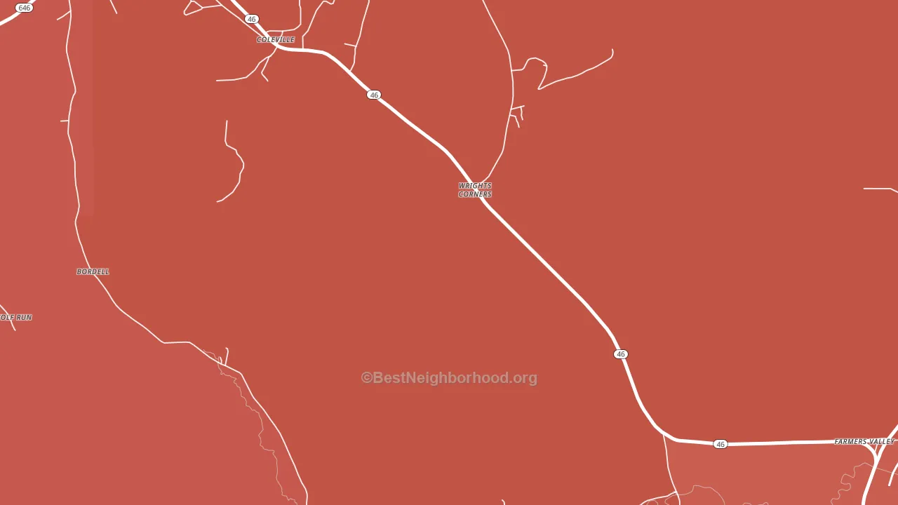 Wrights Corners, PA block-group political-lean map