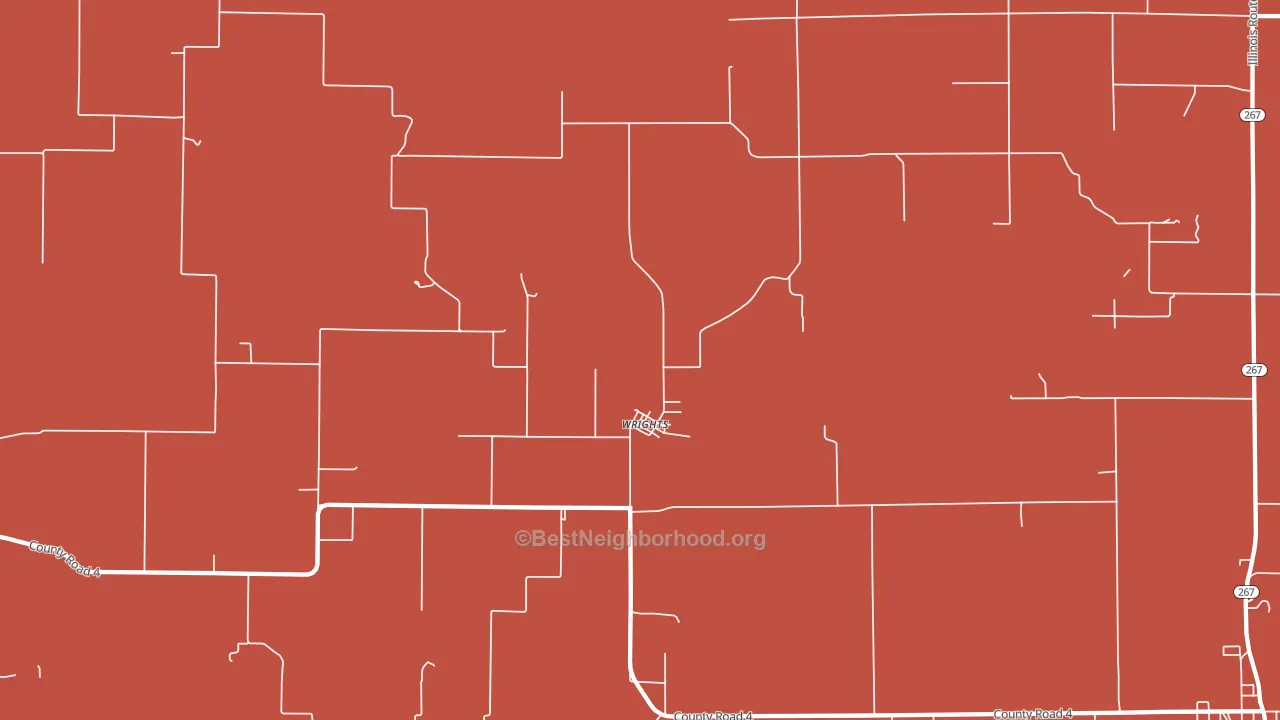 Wrights, IL block-group political-lean map
