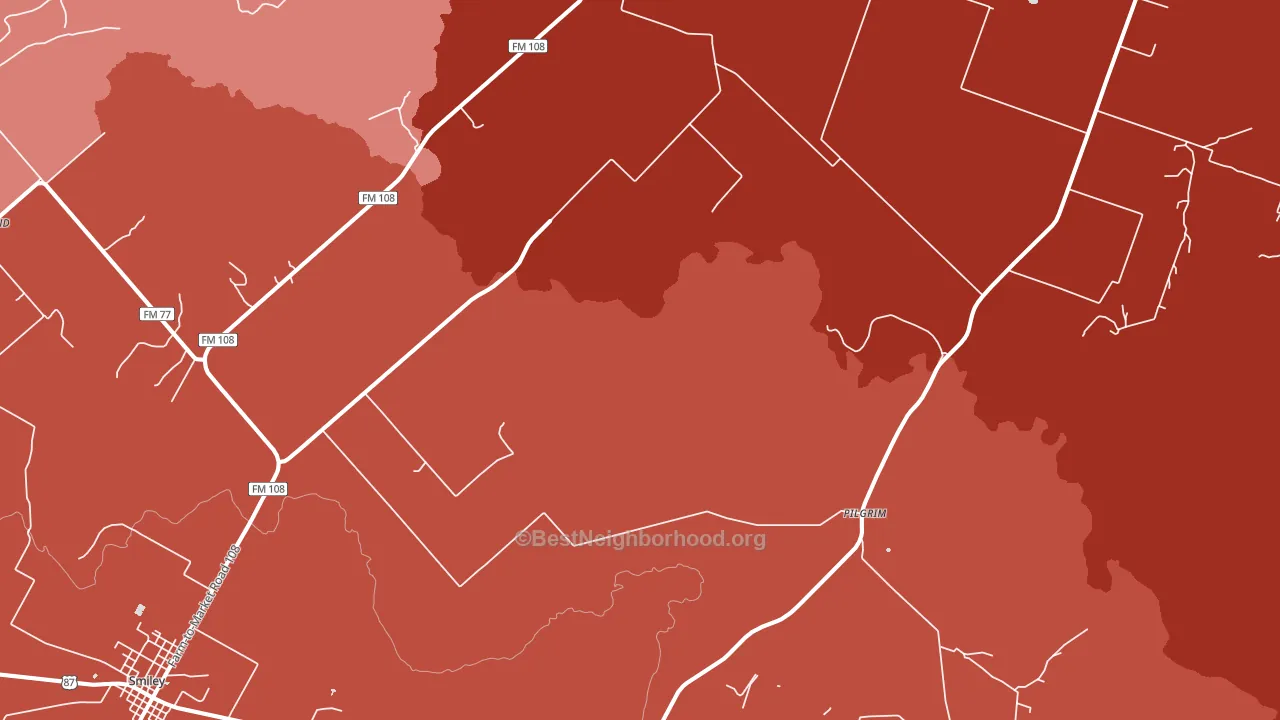 Wrightsboro, TX block-group political-lean map