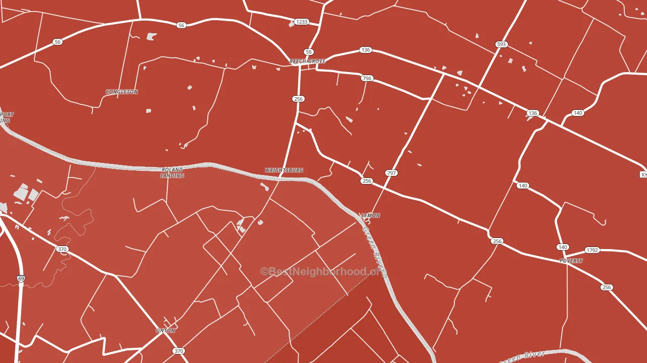 Wrightsburg, KY block-group political-lean map