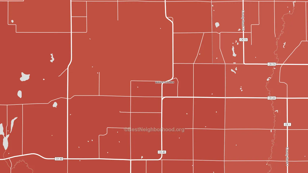 Wrightstown, MN block-group political-lean map