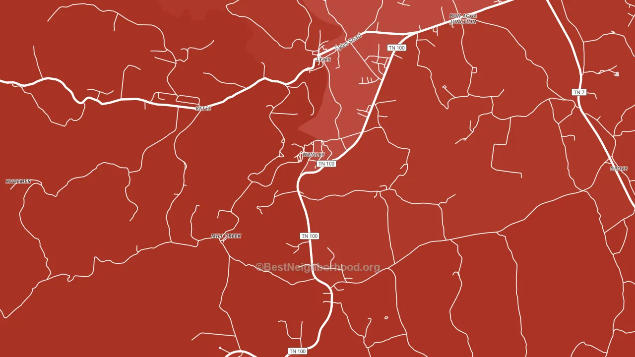 Wrigley, TN block-group political-lean map