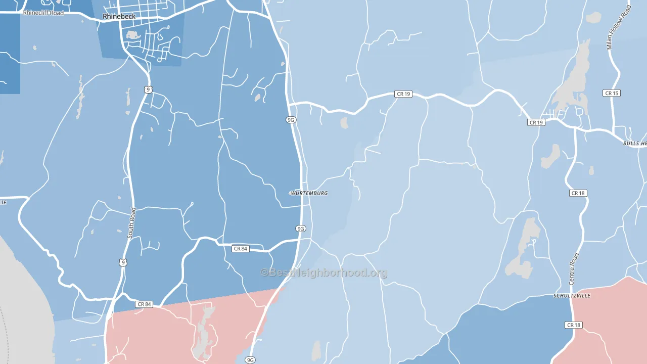 Wurtemburg, NY block-group political-lean map
