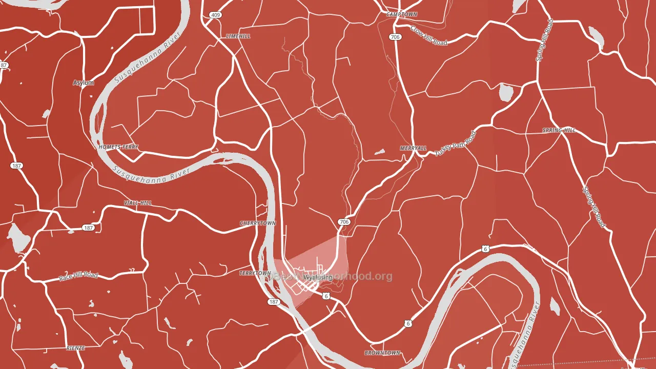 Wyalusing, PA block-group political-lean map