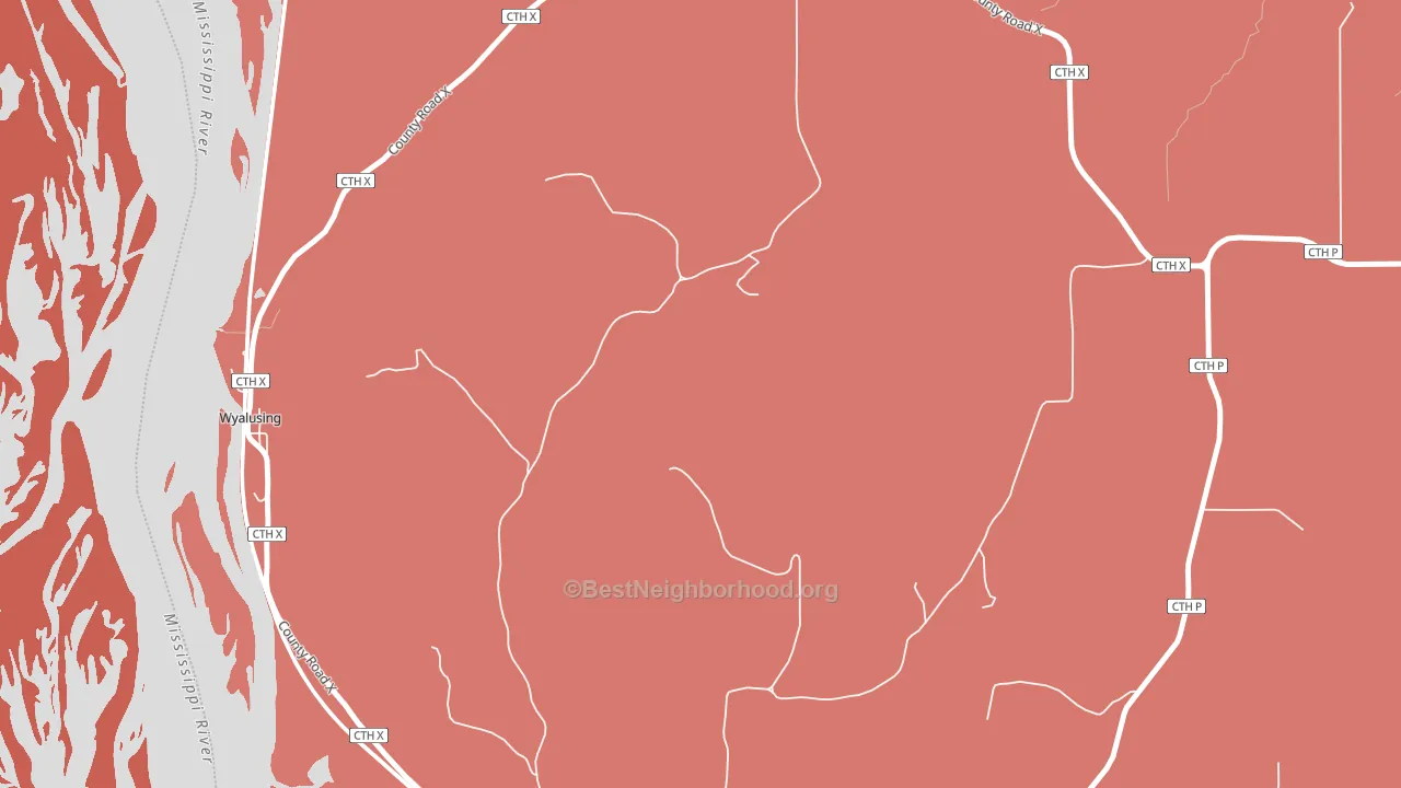 Wyalusing, WI block-group political-lean map