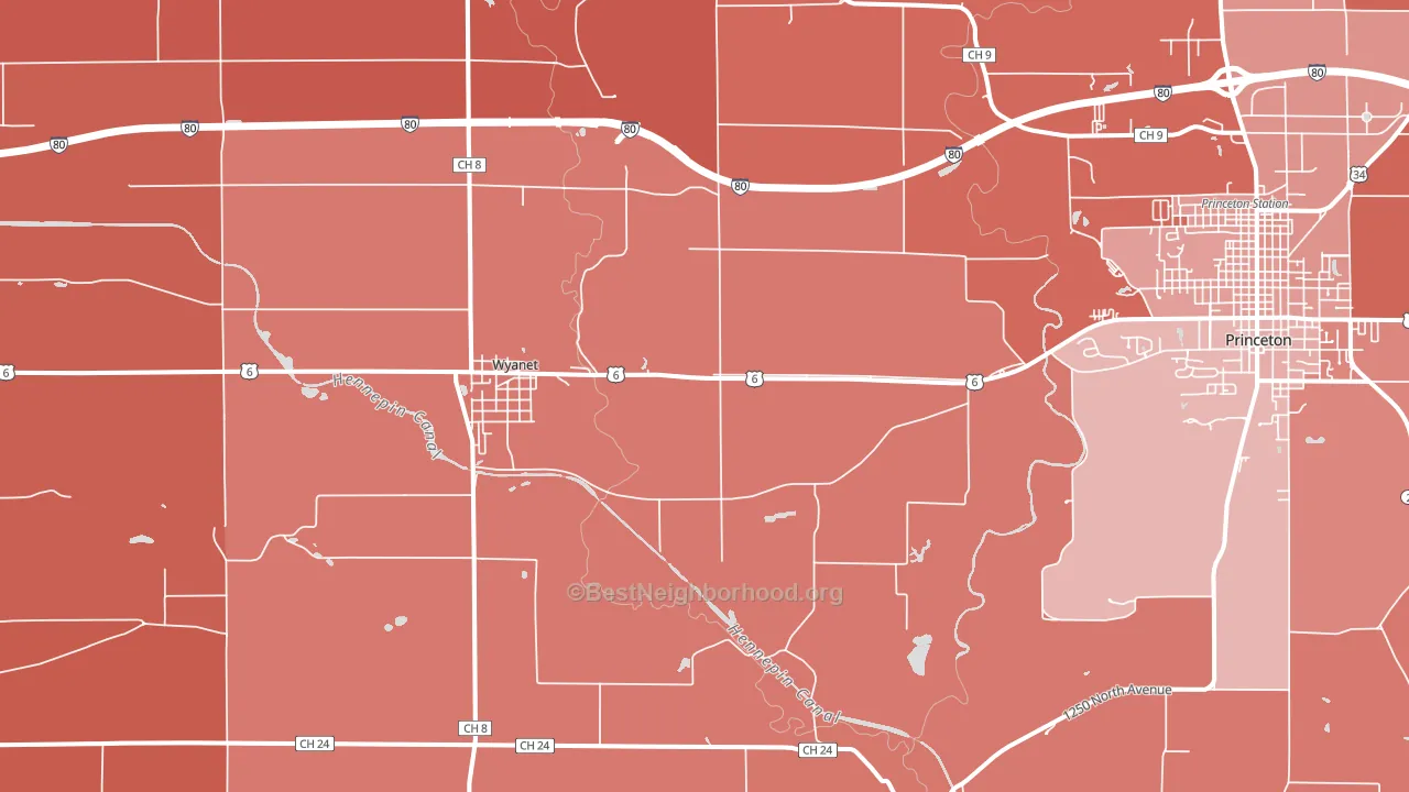 Wyanet, IL block-group political-lean map
