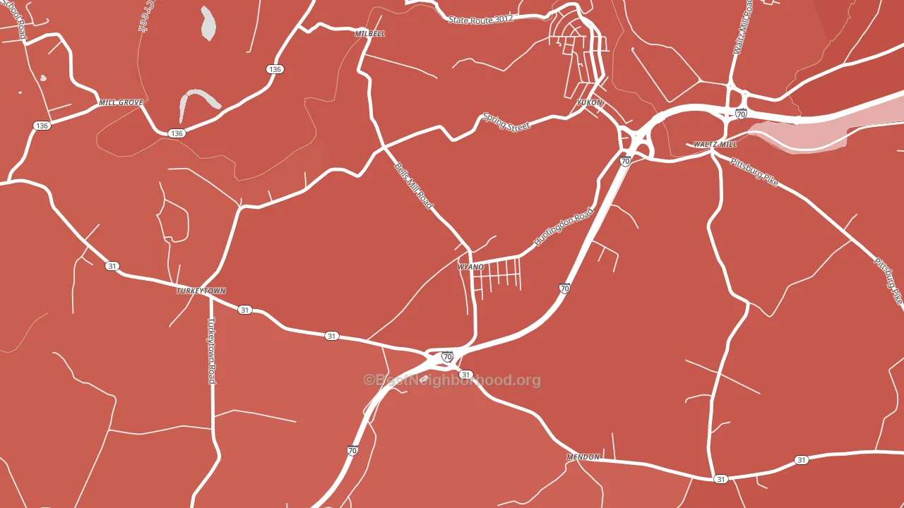 Wyano, PA block-group political-lean map