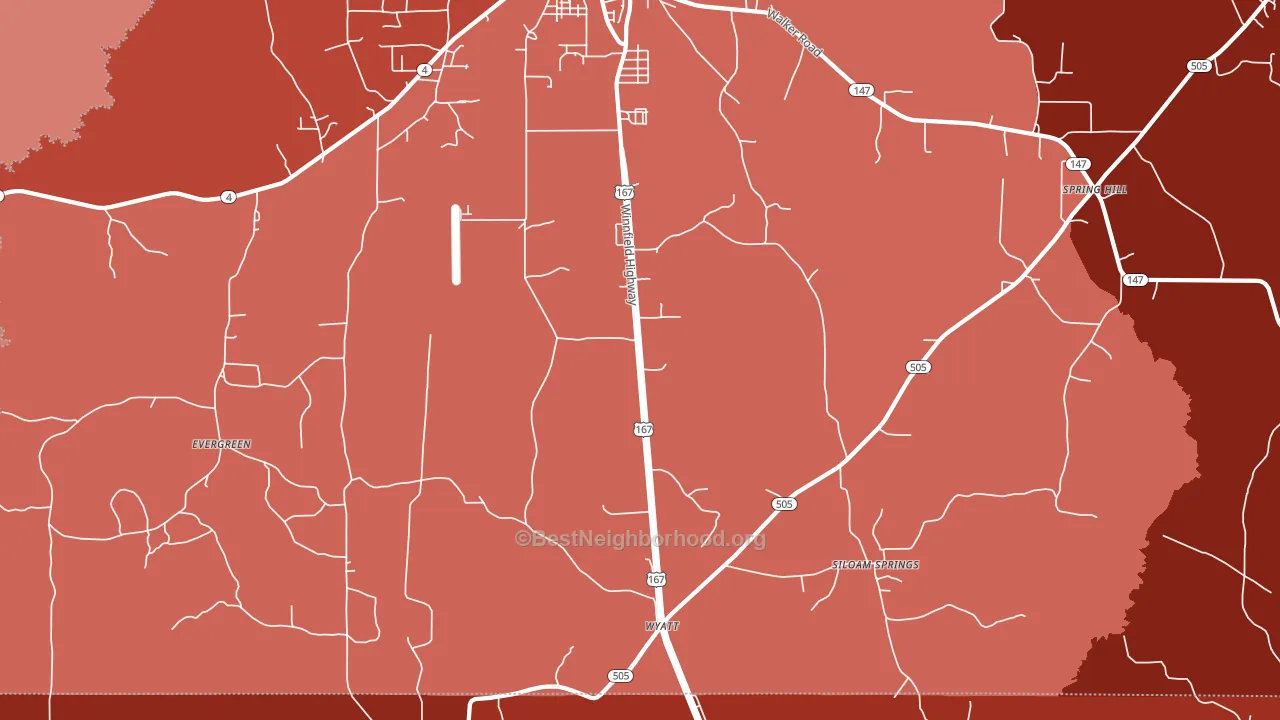 Wyatt, LA block-group political-lean map