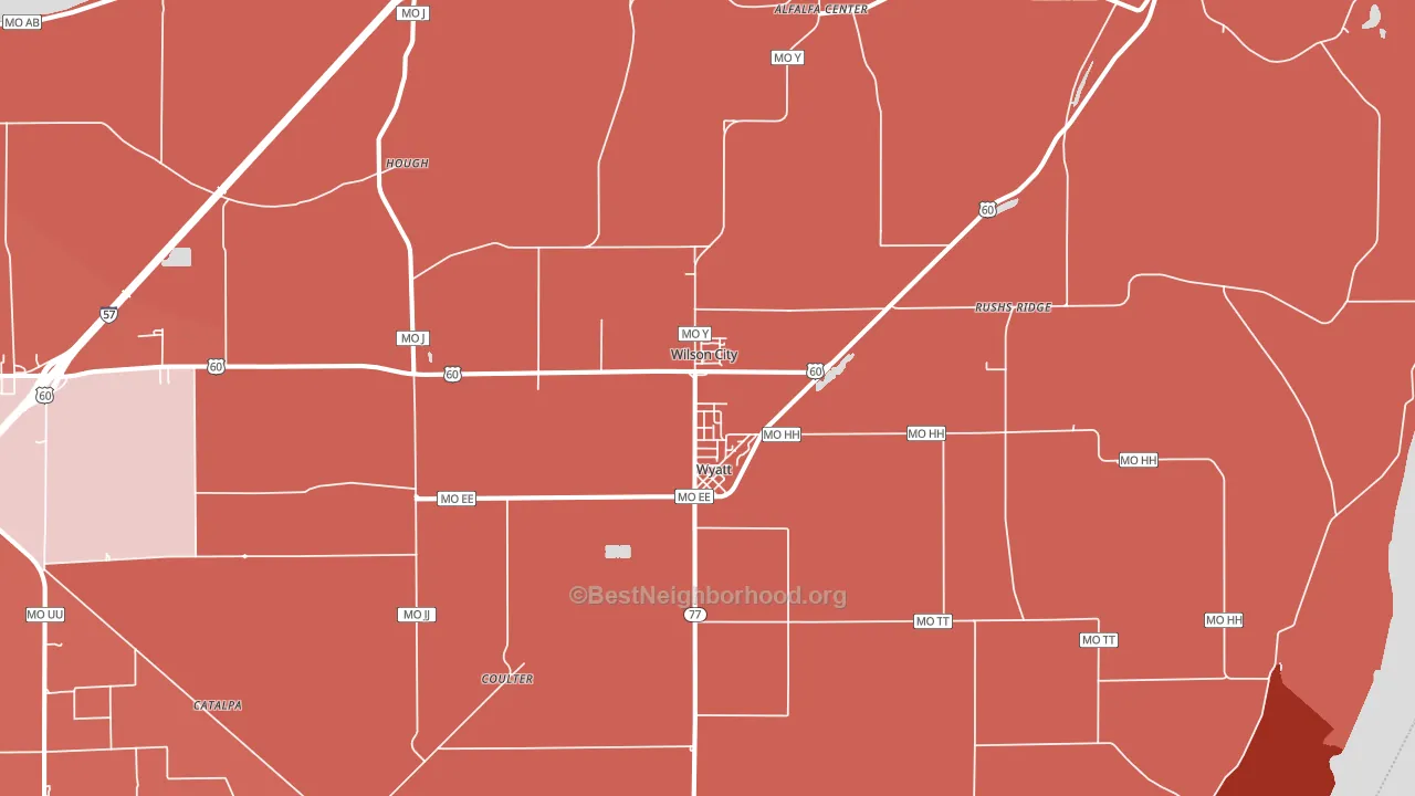 Wyatt, MO block-group political-lean map