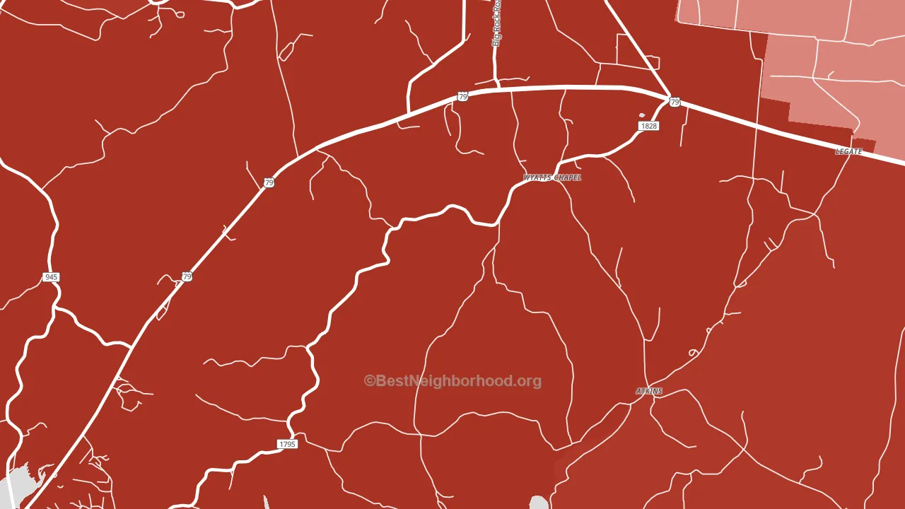 Wyatts Chapel, TN block-group political-lean map