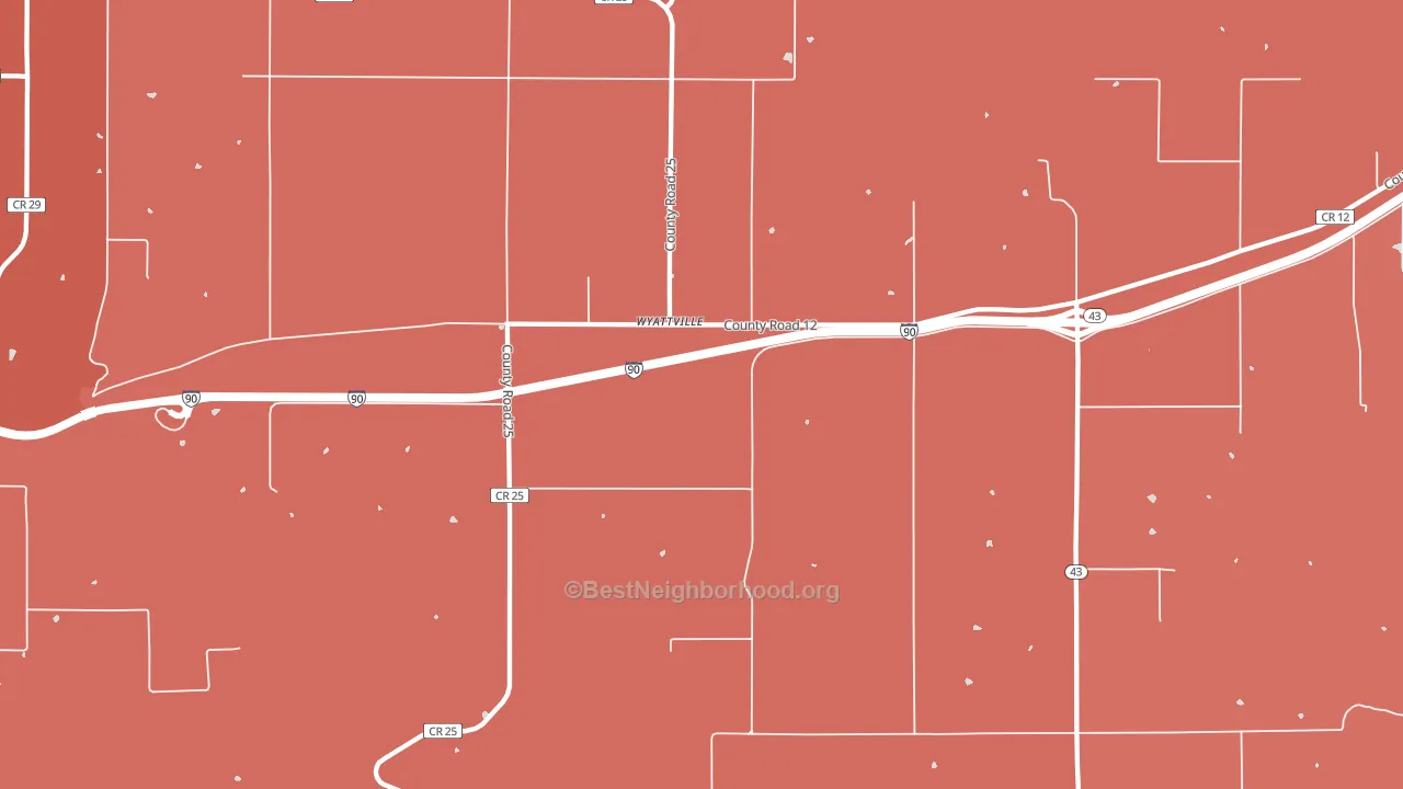 Wyattville, MN block-group political-lean map
