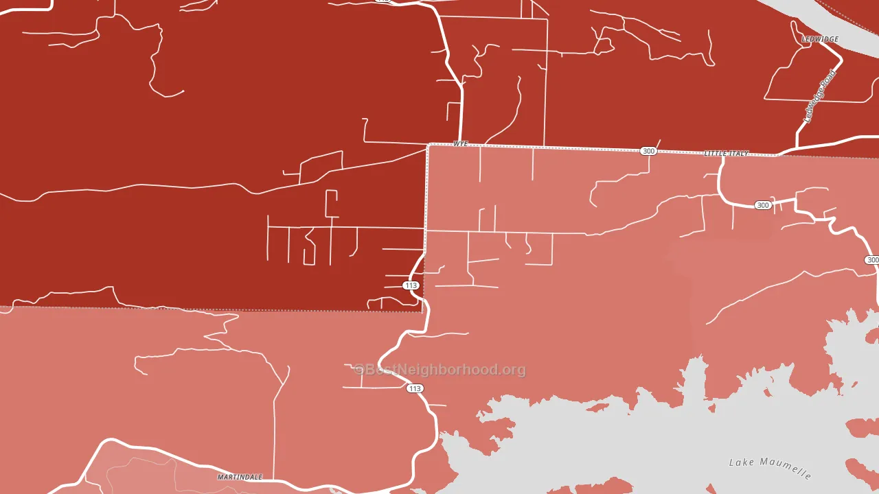 Wye, AR block-group political-lean map