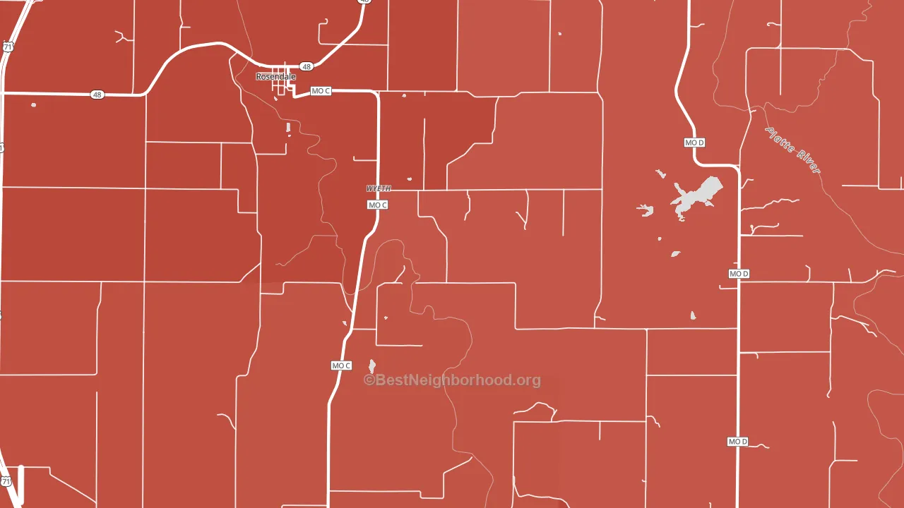 Wyeth, MO block-group political-lean map