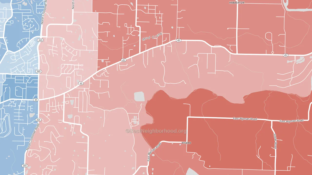 Wyman, AR block-group political-lean map
