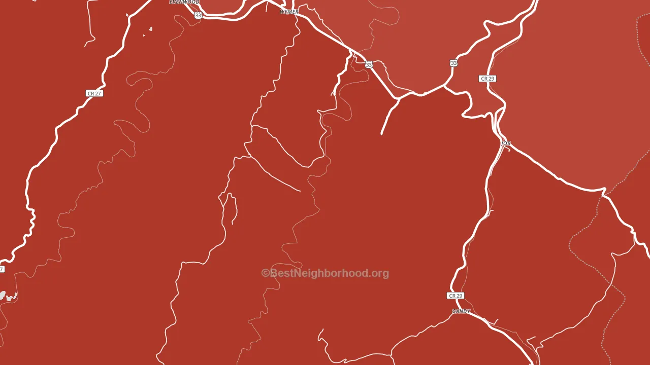 Wymer, WV block-group political-lean map